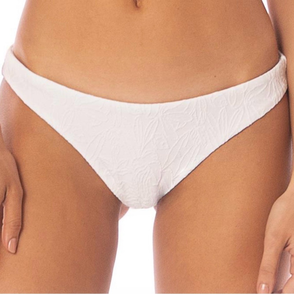 NWT MALAI SOL & SOUL White Reversible Bikini Swim Bottoms Size L